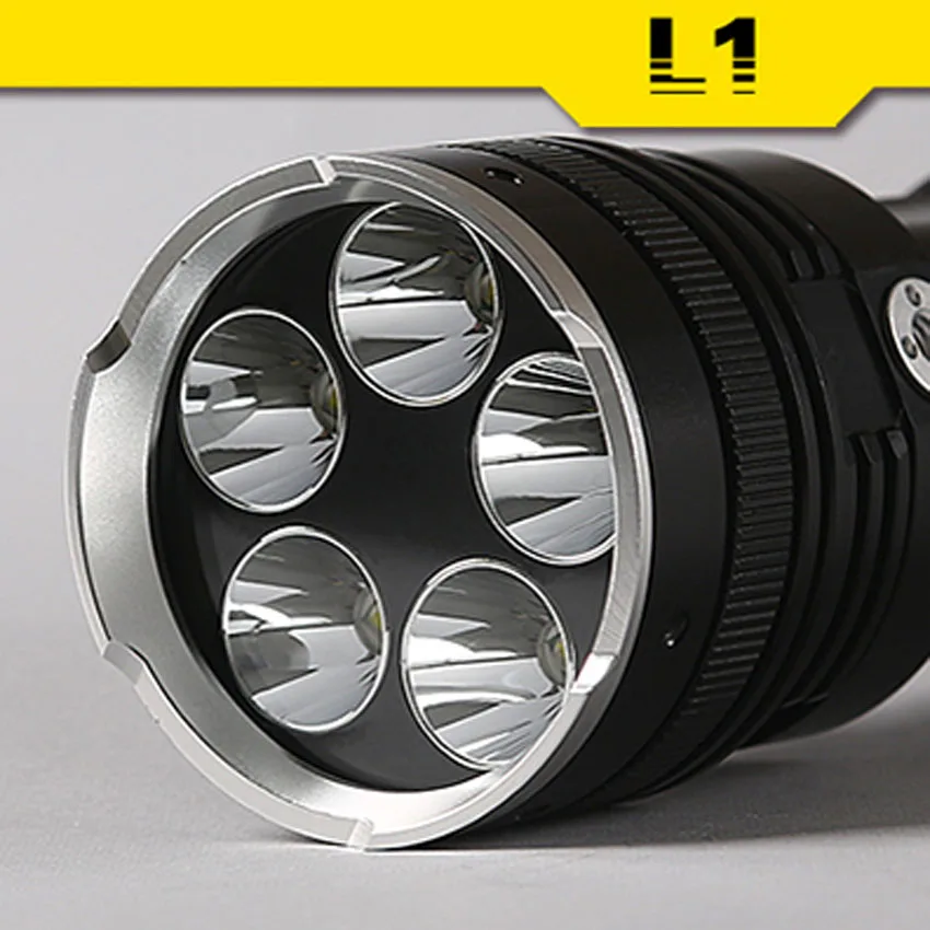 売る 5 Led懐中電灯防水ハイパワー狩猟釣りトーチ3800ルーメンcree T6充電式屋外ハンディポータブル緊急