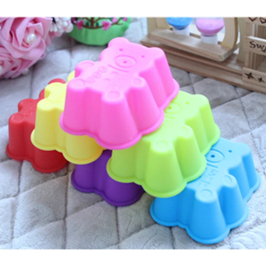 Новинка 6 шт. силиконовая чашка для торта с медведем инструмент формы выпечки