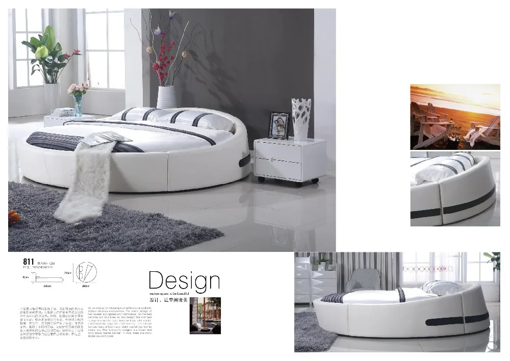 Королевская белая кожаная французская резная деревянная антикварная кровать