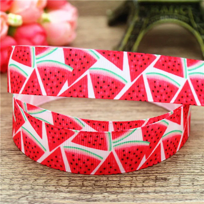 DUWES 7/8 ''Бесплатная доставка Фрукты арбуз ананас Печатный grosgrain ленточный