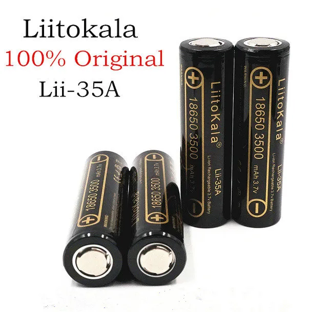 100% Оригинальная батарея LiitoKala Li 35A 18650 3 7 в 3500 мАч литий ионная аккумуляторная 30 А