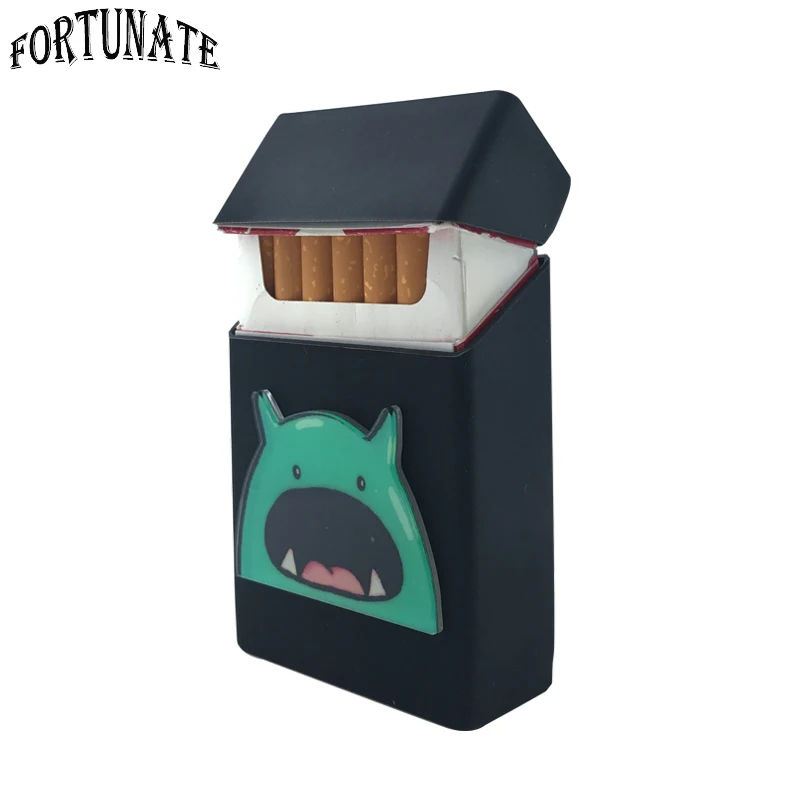 Милый силиконовый чехол для сигарет с 3D значком, чехол для сигарет, аксессуары для курения, 20 сигарет, коробка для сигарет, коробка для табака - Цвет: AYH0003