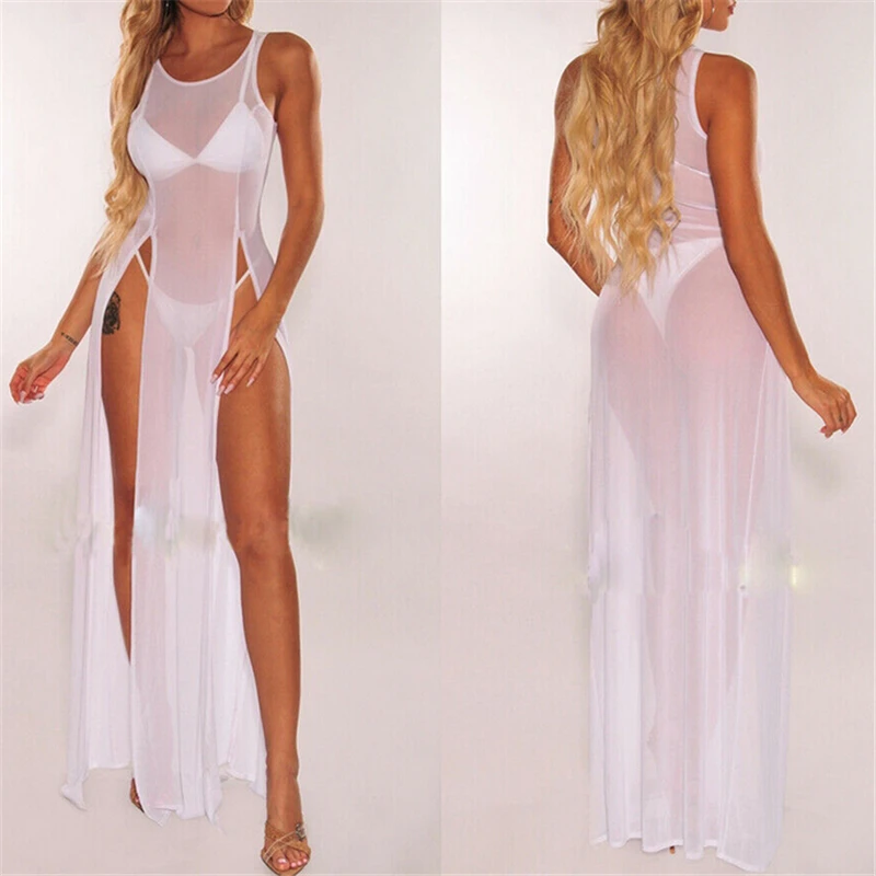 Сексуальное женское платье бохо Длинные вечерние пляжные платья накидка бикини