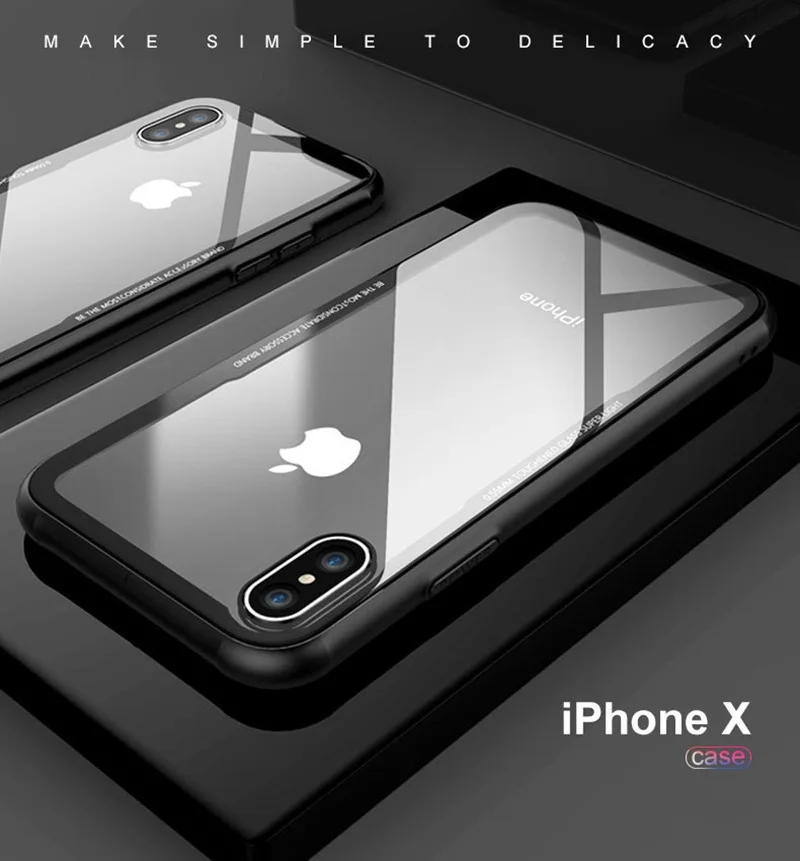 2018 Новый Закаленное Стекло чехол для iPhone X iphone 8 7 Plus Телефонные Чехлы Роскошные