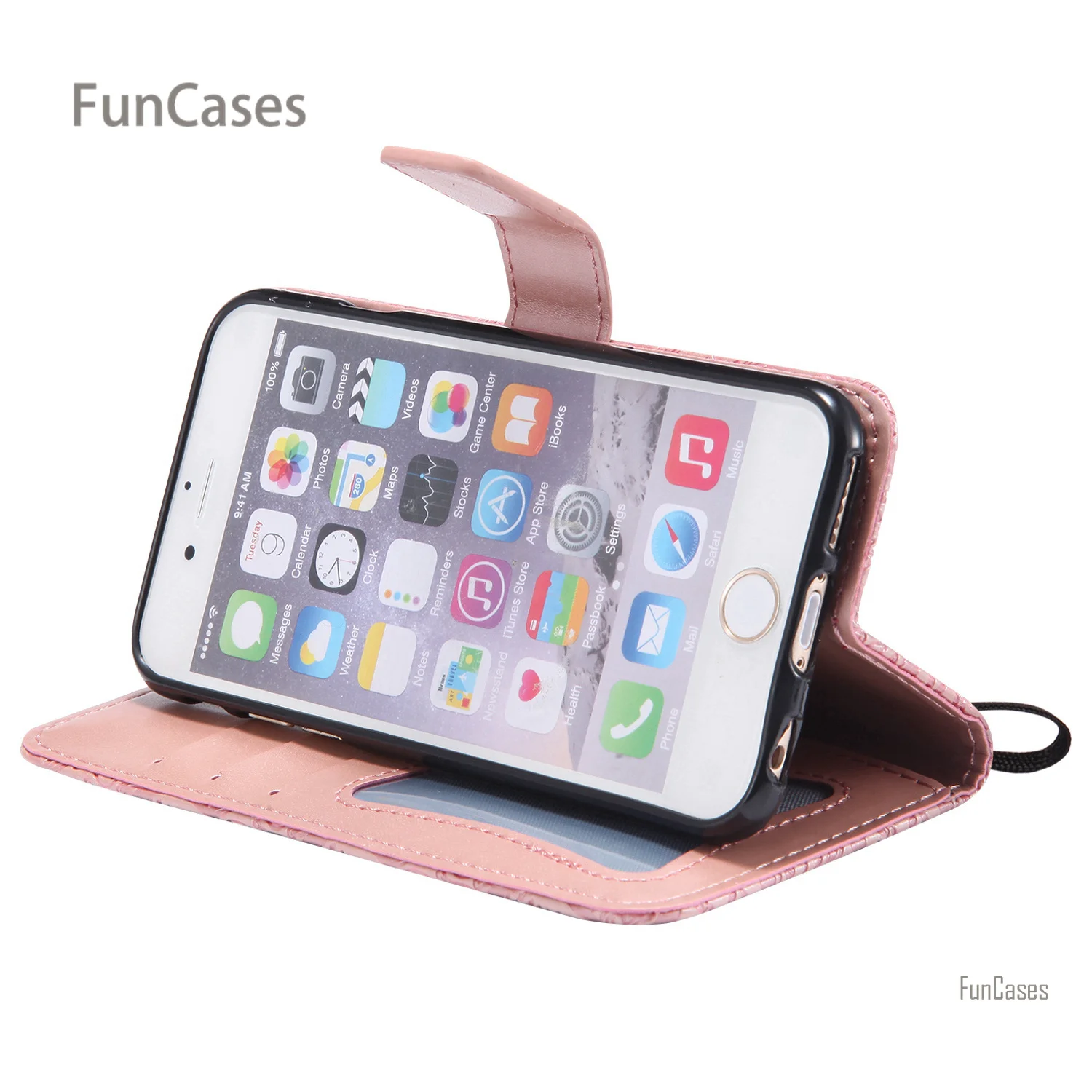 Pure Color Vine Flip Case sFor Capinha iPhone 6 PU Leather Bag Casa Plain Cellphone 6S Mobile Celular Bulk | Мобильные телефоны и
