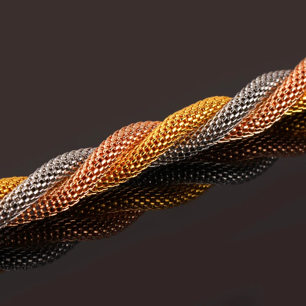 U7 Комбинированный Браслет Для Женщин /Мужчин Ювелирные Изделия 8 ММ Ширина Модные