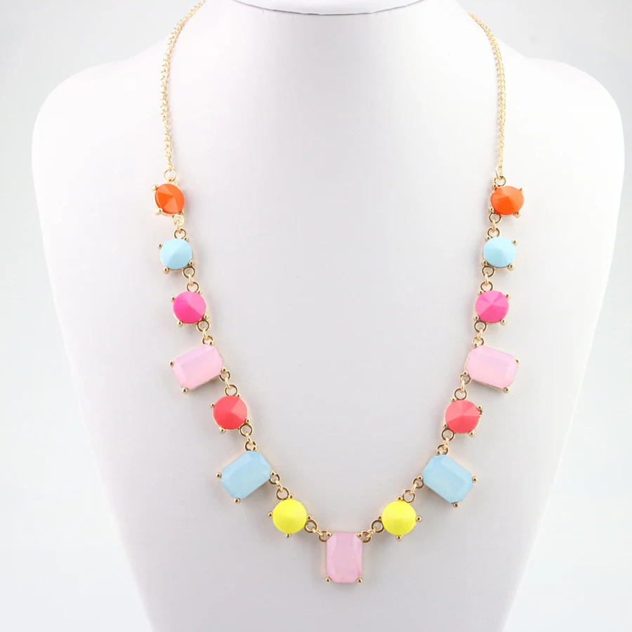 Sweet Bohemia Choker Necklace Fashion Colorful Crystal Bead Pendant Necklaces For Women Jewelry | Украшения и аксессуары