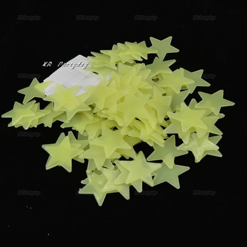 3D Звездные светящиеся темные настенные наклейки флуоресцентные декор для