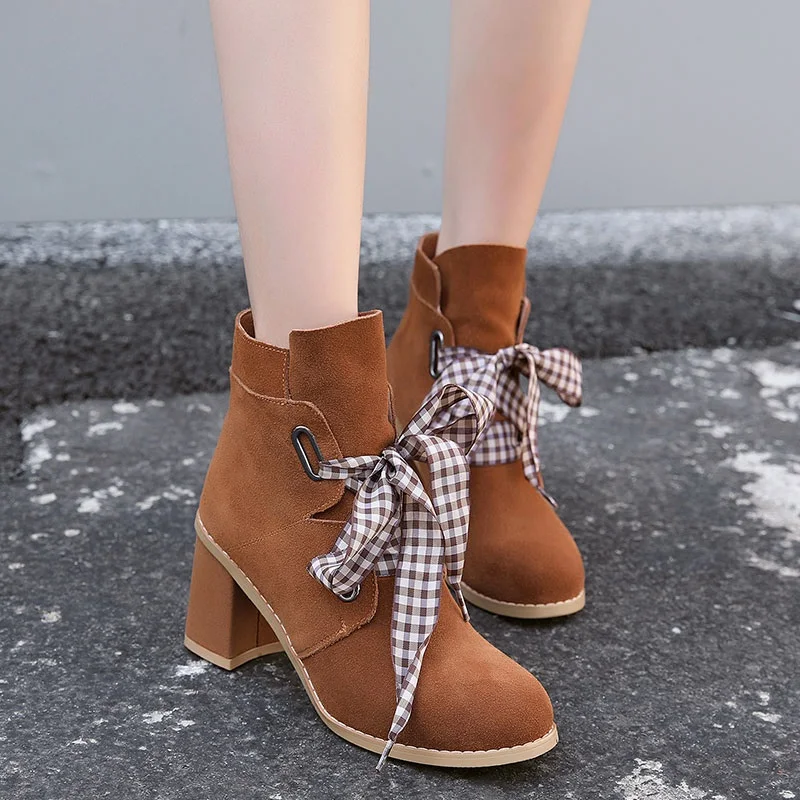 Женские ботильоны новый стиль zapatos mujer теплые туфли-лодочки с круглым носком