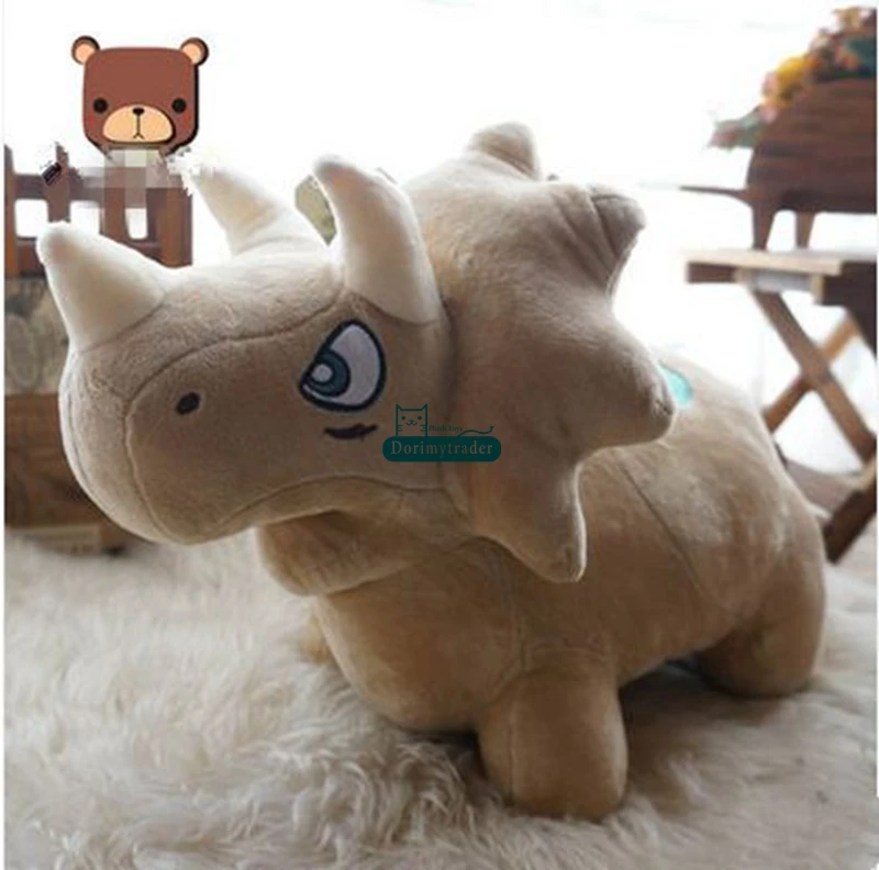 Dorimytrader Pop Triceratops Фаршированная игрушка Big Soft Плюшевые животные Трицератопс