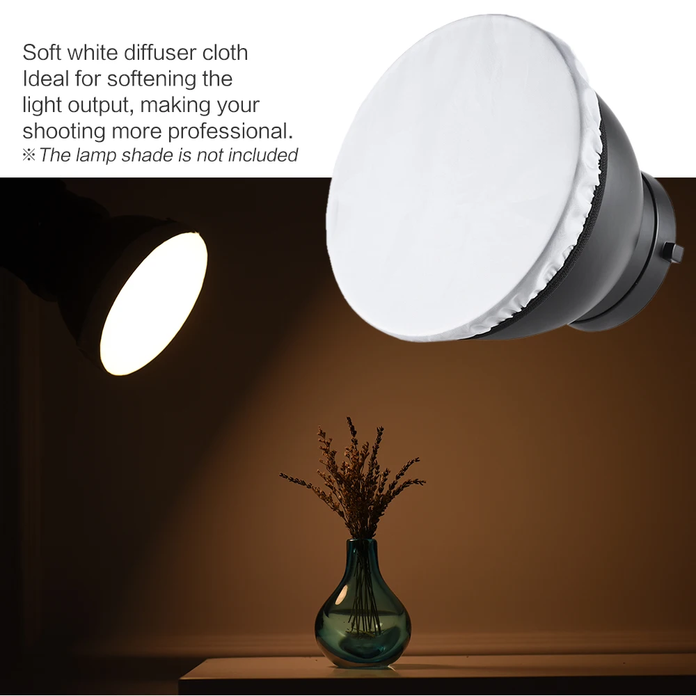 Светильник кий белый светорассеиватель для фотостудии 7 &quot180 мм|white diffuser|soft