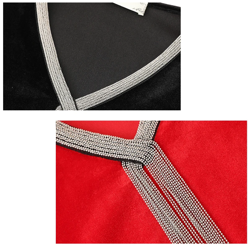 

Plus Size Red Glod Velet Dress Fashion V-neck Long Sleeve Loose Dress 2018 Autumn Winter Ladies Short Party Dresses LJ2036