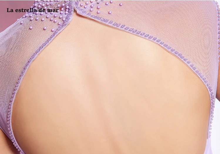 Vestidos para boda invitadas21019 Новое Тюлевое Кристальное платье с высоким вырезом сзади ТРАПЕЦИЕВИДНОЕ лиловое платье подружки невесты длинное платье brautjungfernkleid