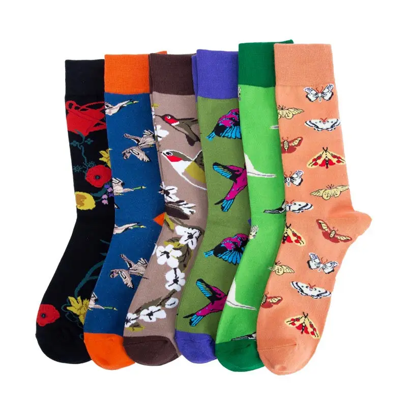 2018 новые чёсаные хлопковые носки модные повседневные мужские для творчества