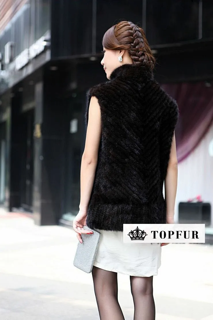 Free shipping new knitted genuine real natural Mink fur vest women coat winter jacket custom plus size | Женская одежда