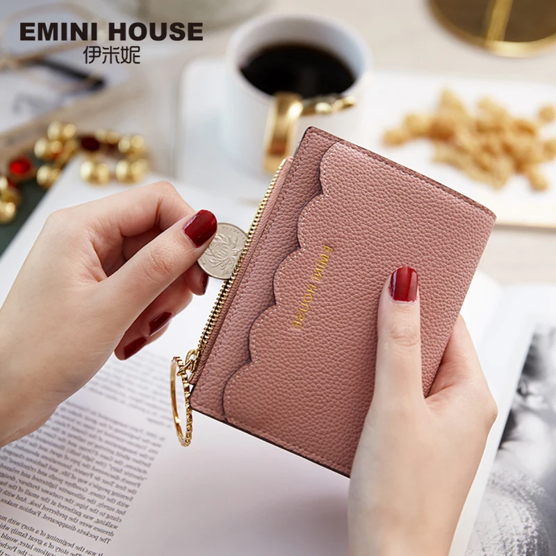 Женский кошелек двойного сложения EMINI HOUSE с оборками держатель для карт