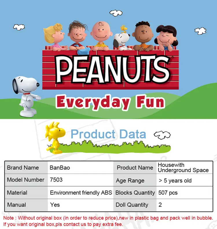 BanBao, горячая Snoopy, арахис, IP фигурка, пластиковые строительные блоки, игрушки для детей, обучающая модель, DIY Кирпичи, совместимый бренд