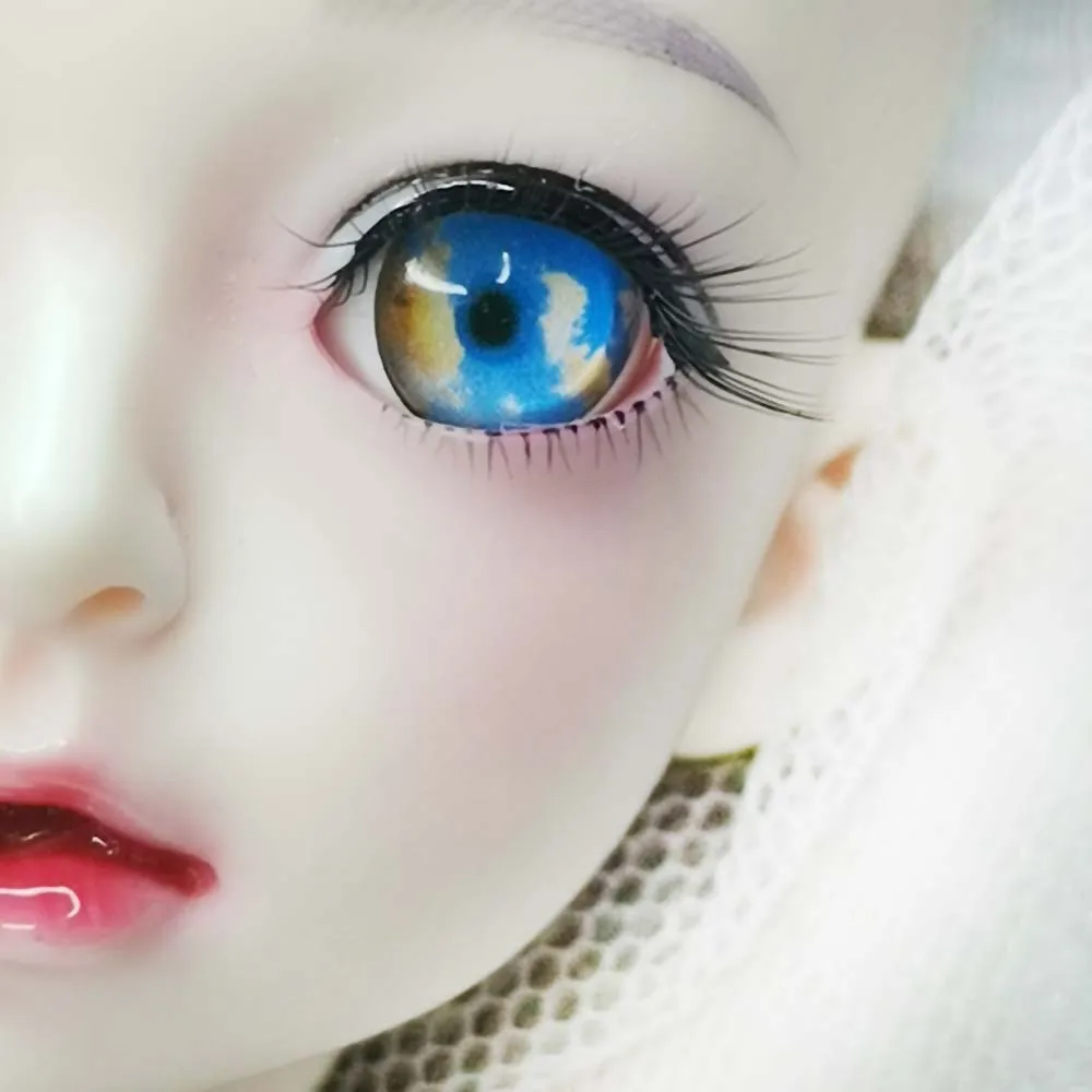 Bjd глаза куклы для 1/3 1/4 1/6 sd BJD игрушки 8 мм 14 16 18 20 Небесно Голубое облако печать
