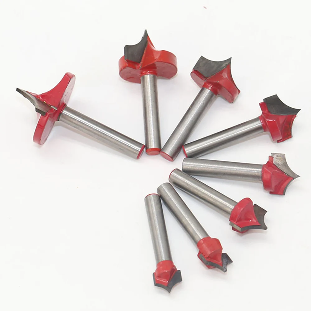 VGroove Milling Cutter Tool Router Bit 6Handle Double-edged Cutting Design CNC Engraving End Woodwork Round Shank Tip Mouth Mill |