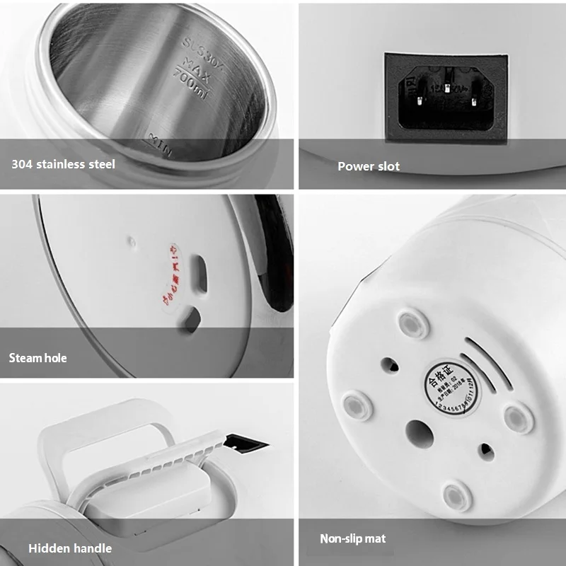 DMWD 700ML Multifunctional Electric Kettle Smart Touch Control Heating Cup 220V Portable Mini Electric Soup Pot For Travel