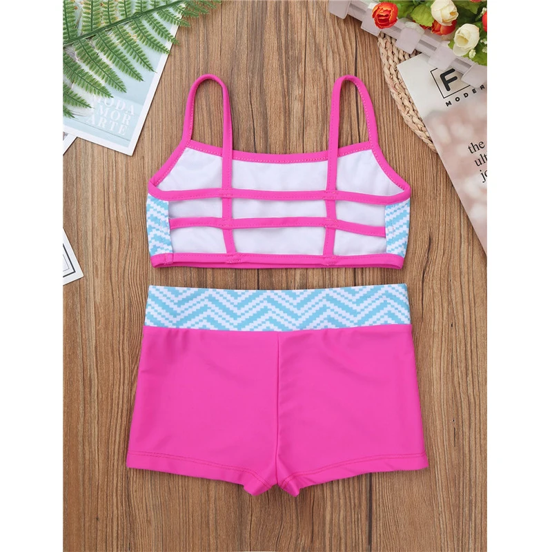 Детский спортивный костюм из 2 предметов для девочек комплект топа с бретельками