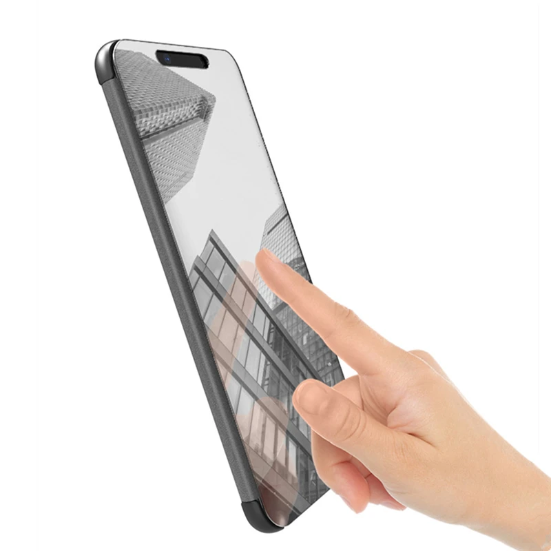 Зеркальный флип чехол с приложением Smart APP для Huawei Mate 8 9 10 Pro кожаный книжка