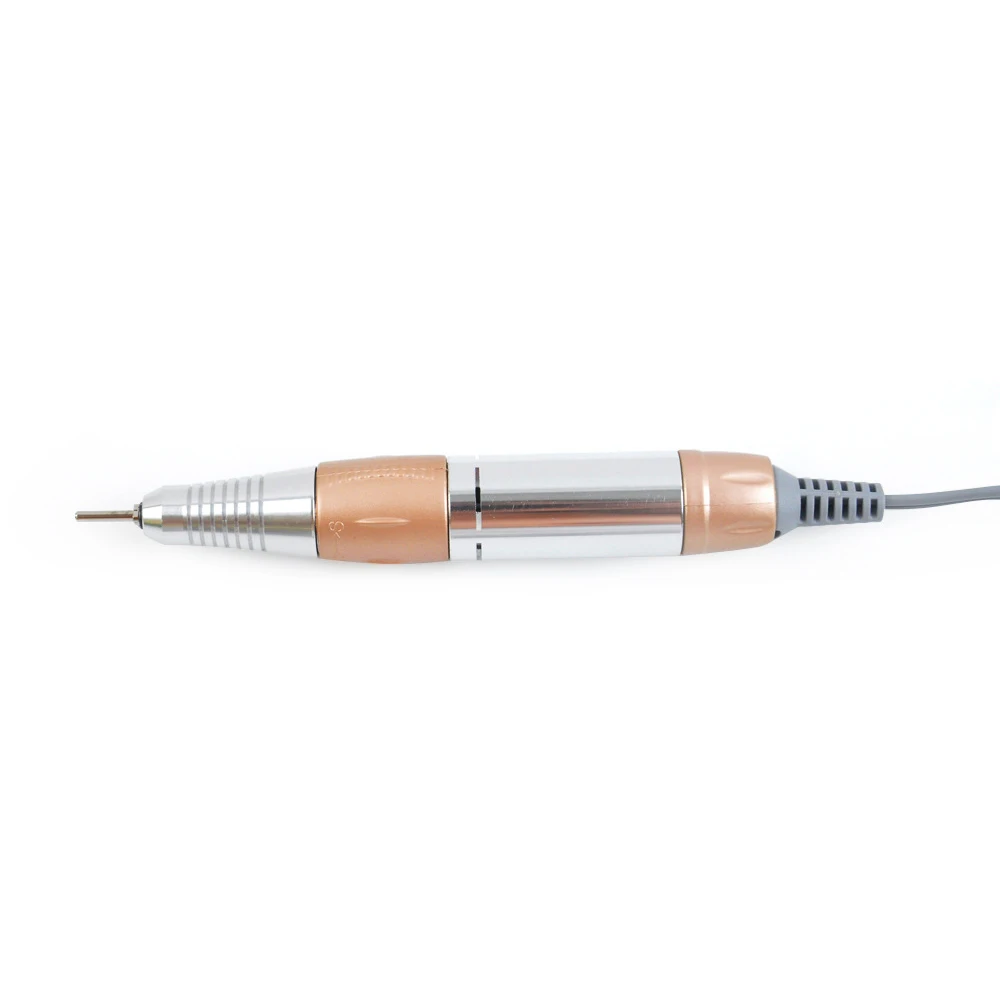 gold Electric Nail Art Drill Handle Pen Gel Polish Grind Machine Handpiece Nail Manicure Pedicure Replacement Pen Handle Accessories - Color: gold