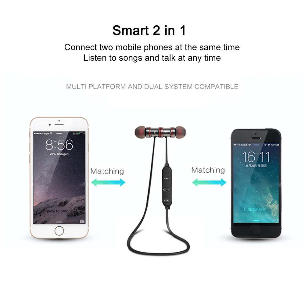 FINOW BTE XW01 Bluetooth наушники Металлические Магнитные стерео беспроводные bluetooth