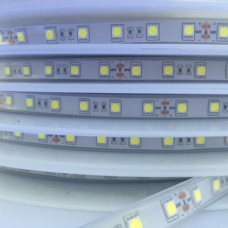20 м/рулон 24 В СВЕТОДИОДНАЯ лента SMD 5050 60 светодиодов/м 1200 светодиодов белый теплый