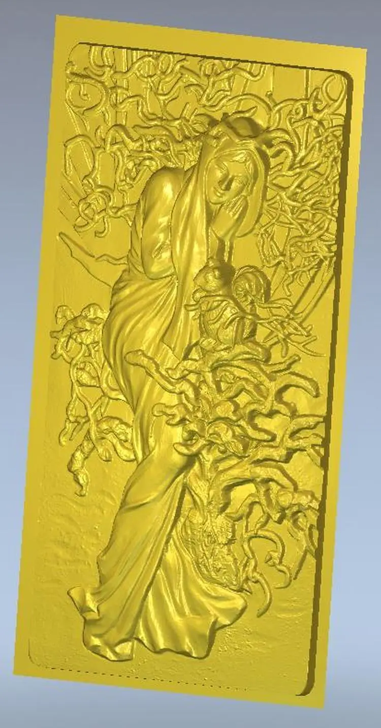 Зимняя женская 3d модель рельеф для ЧПУ в формате STL|3d model relief|3d relief modelfor cnc |