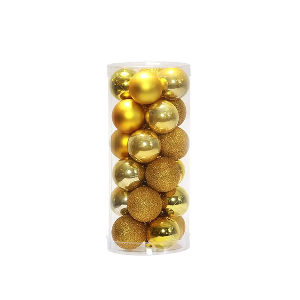 golden 24 шт., 4 см, 6 см, 8 см, современные блестящие шары для рождественской елки, вечерние, свадебные, висячие украшения, рождественские украшения - Цвет: golden