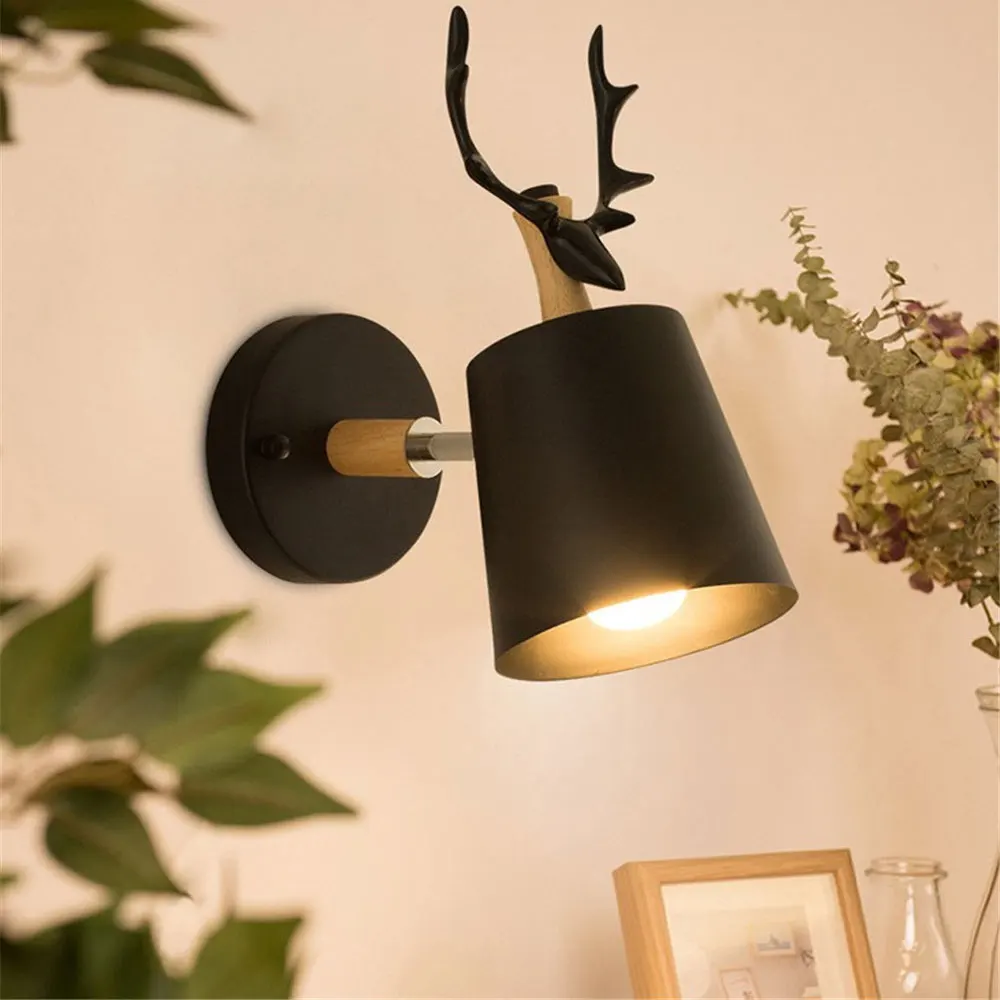 Nordic minimalist fashion antler wall lamp modern bedroom living room dining corridor TV bedside sconce | Лампы и освещение