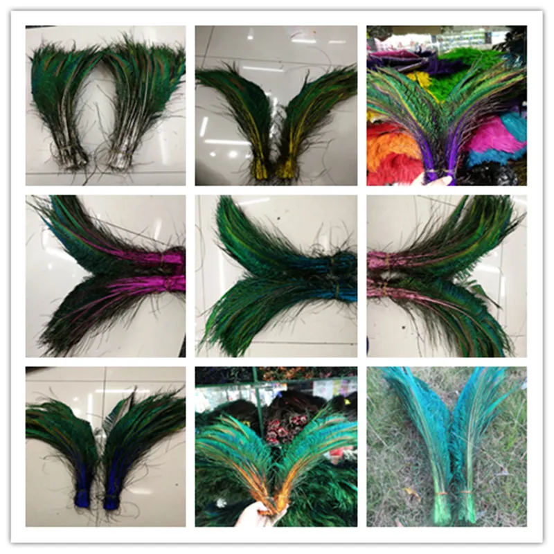 Оптовая продажа симметричные натуральные перья меча павлина 20 шт./лот длина 30 35