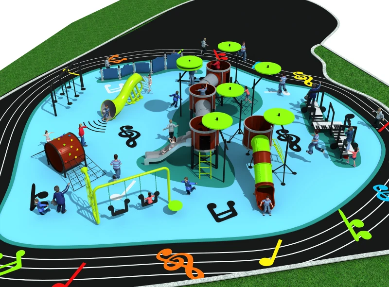 Goede 2018 NIEUWE Amusement Speeltuin Met PE Boord Dak En Staal Dia Muziek Thema Park YLW-OUT180302
