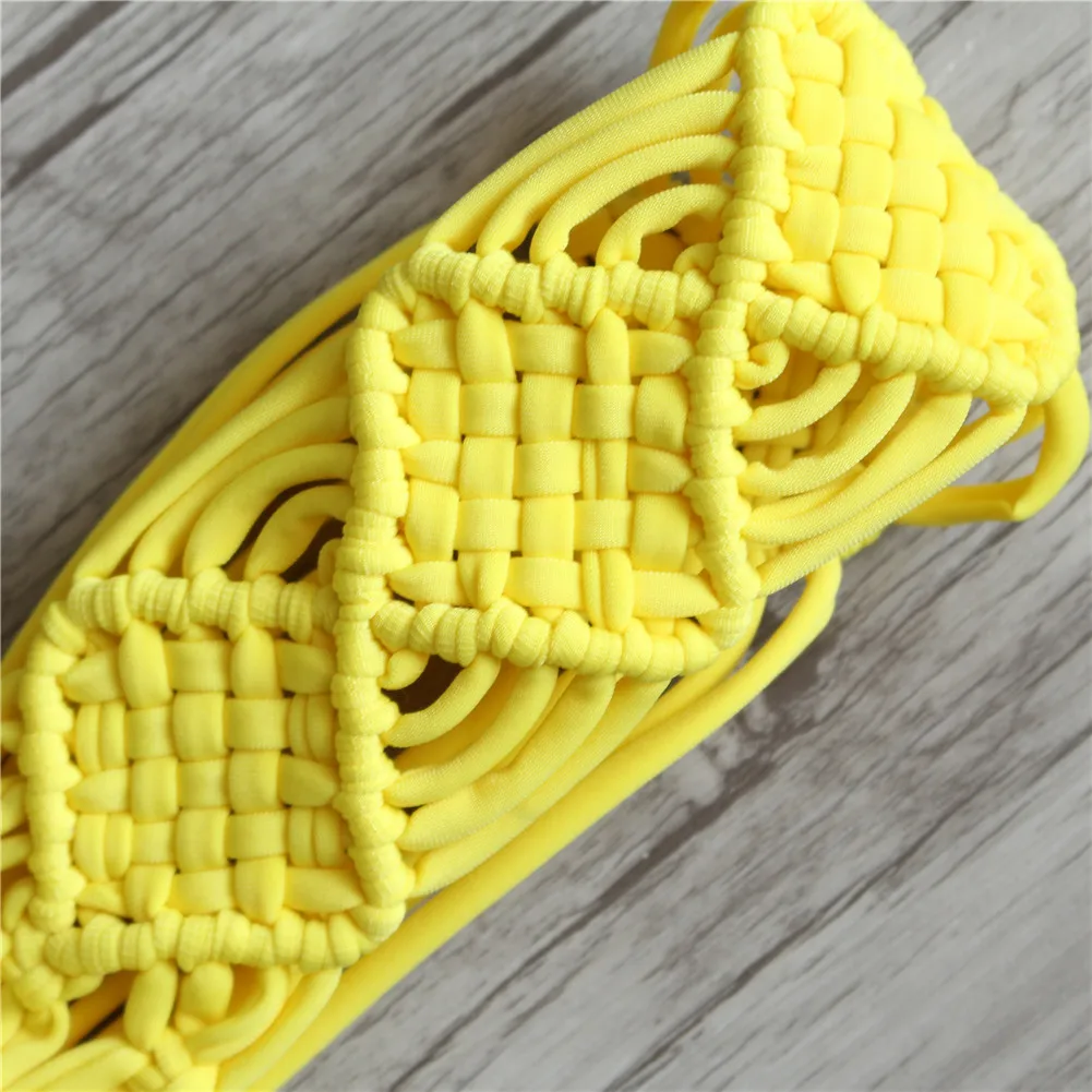 Летние бразильские Плавки бикини танк Растениеводство Топ крючком Набор