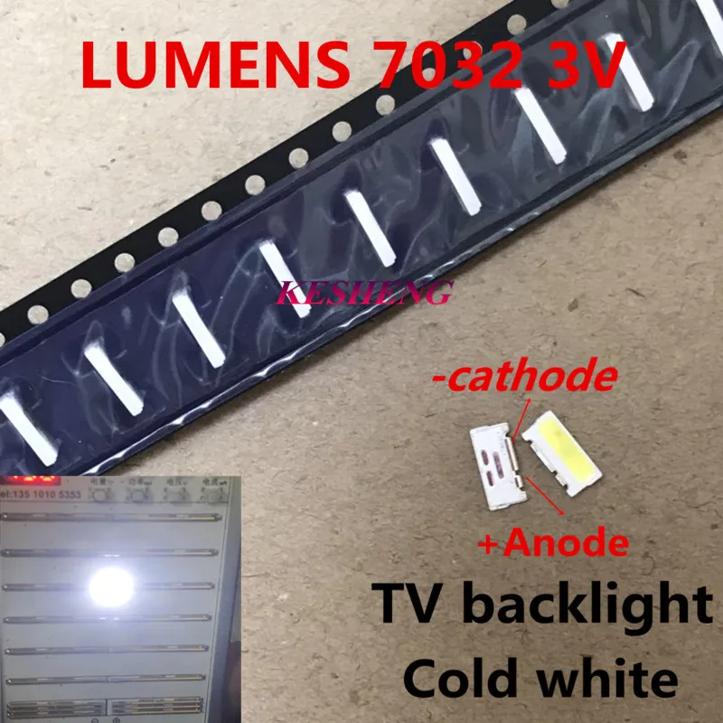 100 PCS/Люмен LED подвестка кромкой светодиодный серии 0 7 Вт 3В 7032 холодный белый для