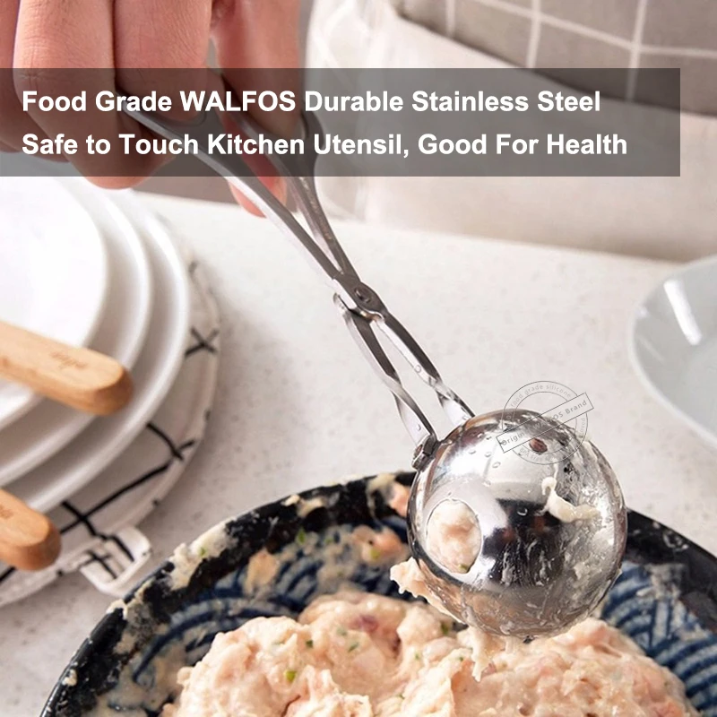 WALFOS FOOD GRADE Stainless Steel Convenient Meatball Maker Stuffed Clip DIY Fish Meat Rice Ball |