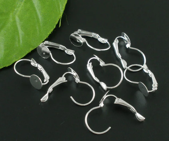 Doreen Box Lovely 50 серебряных сережек с клипсами 21x14 мм (B07135)|earring clip findings|clip earring findingsearring