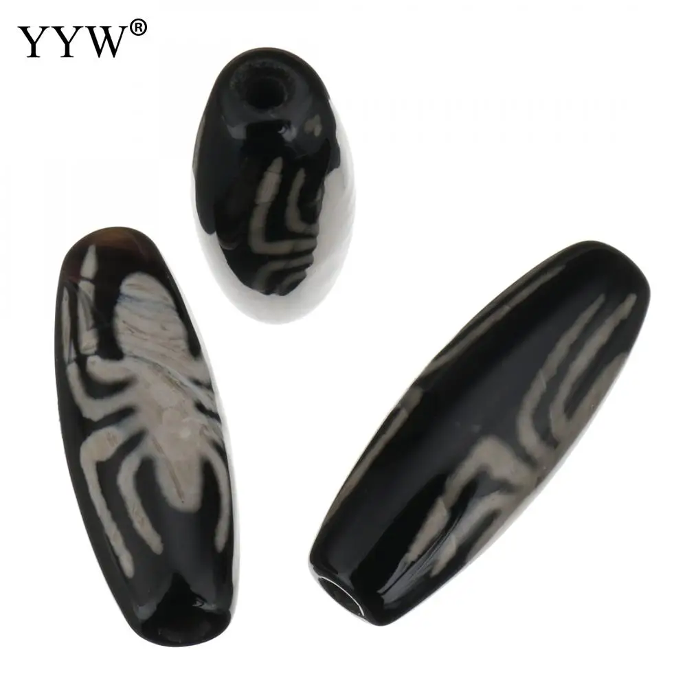 5pcs/lot Natural Tibetan Agates Dzi Beads Spider Jewelry for Necklace Making 28x10x10mm Hole:Approx 2.5mm |