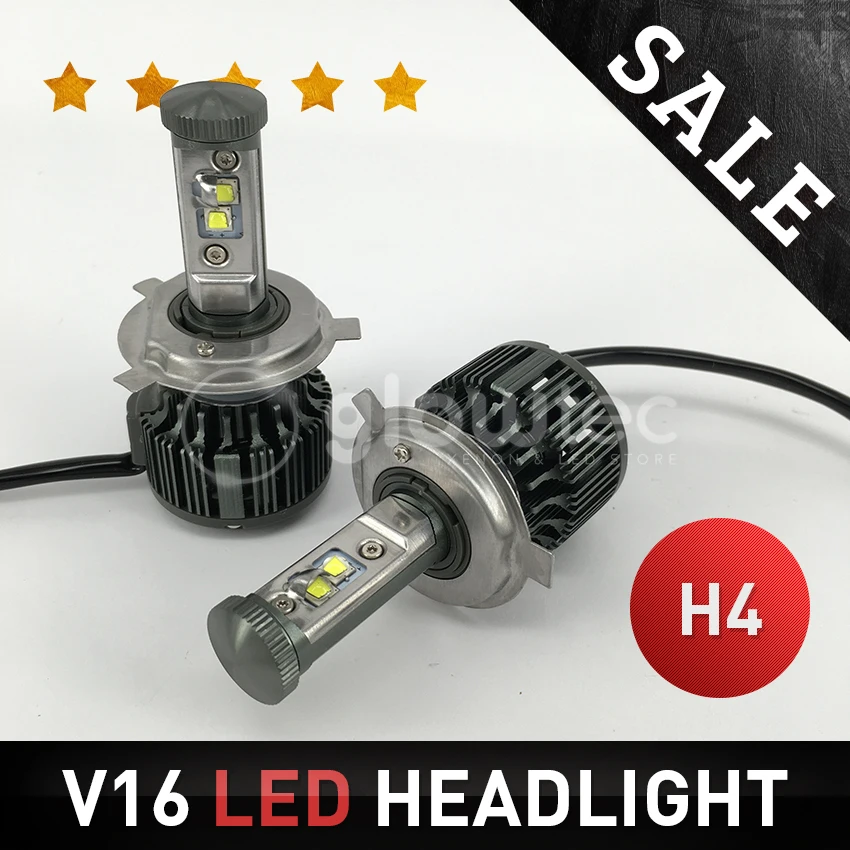 

V16 LED HEADLIGHT H4 Turbo 40w 3600lm H4 LED bulb All in one car led headlight kit COB GLOWTEC