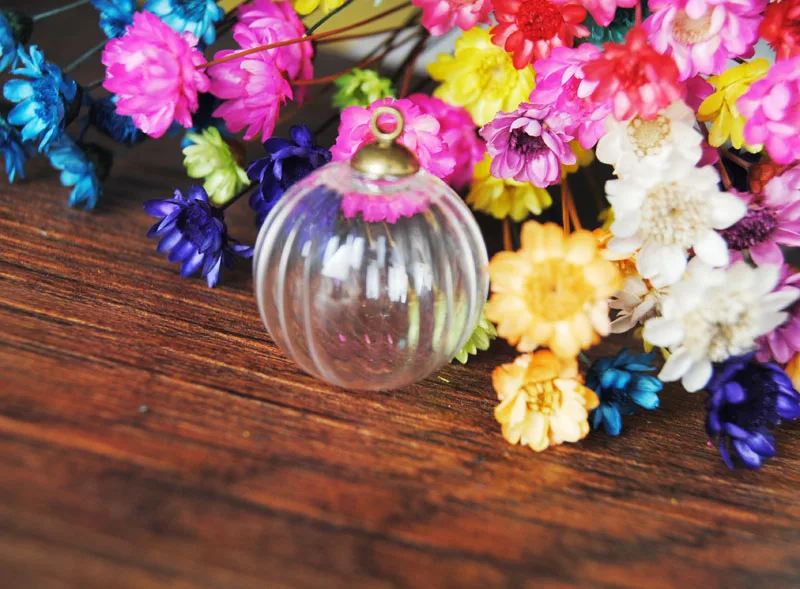 Новинка 2016 100 комплектов в партии 20 мм стеклянный шар виде тыквы пузырь с 8 крышкой