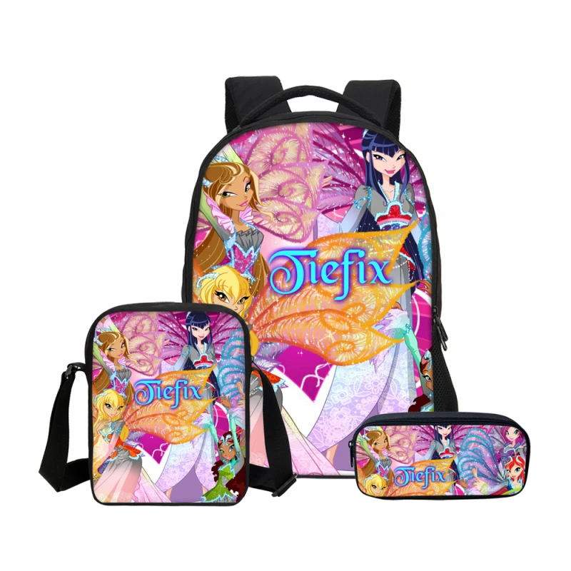 VEEVANV аниме мультфильм jiefix Winx Club рюкзак пенал комплекты из 3 предметов школьный для
