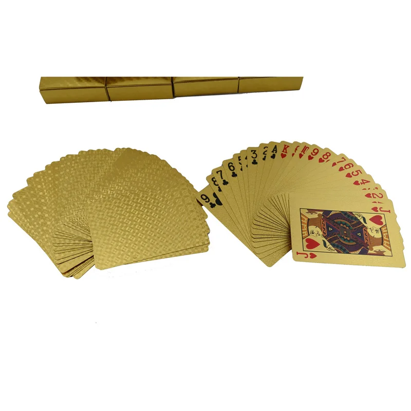 Одна колода Позолоченные игральные карты Обычная версия пластиковый покер в