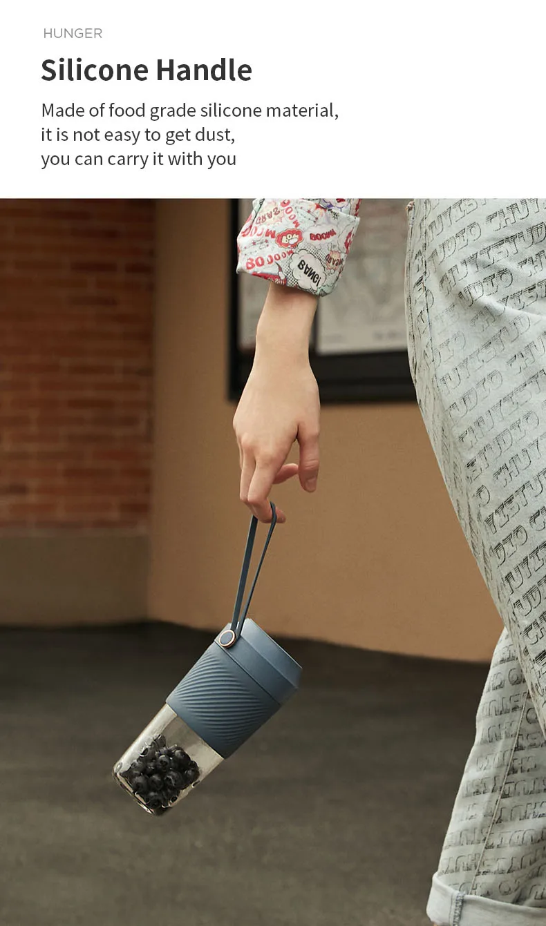 YOUPIN SOLOVE электрическая портативная соковыжималка, чашка 400 мл, USB, кухонный миксер для фруктов, соковыжималка, чашка