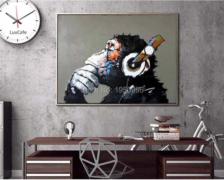 Hand Drawn The King Of Monkey Impression Figure Painting Home Hotel European Classical Abstract Decorative | Дом и сад