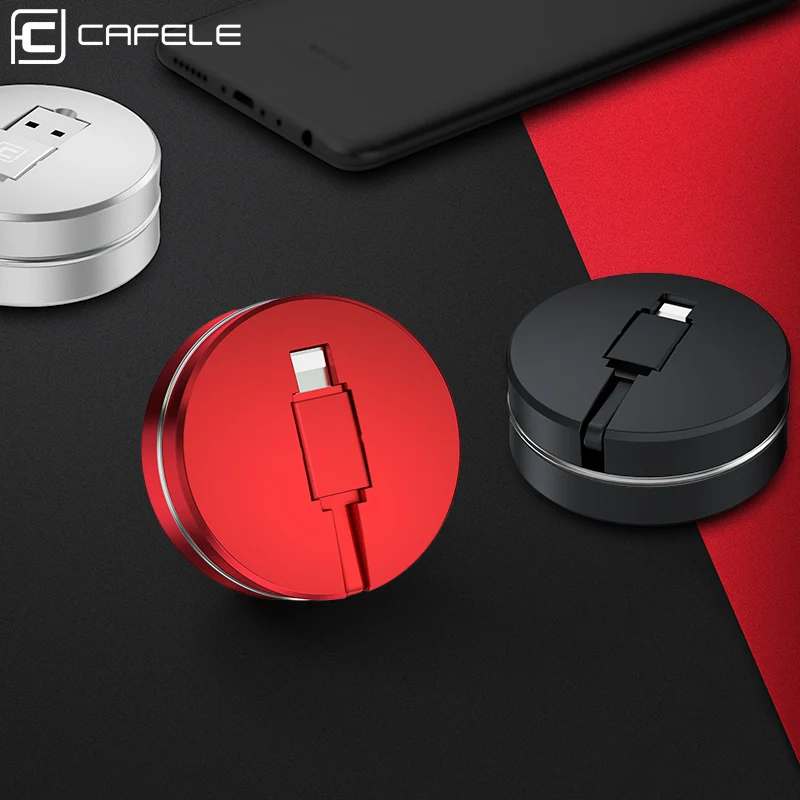 Cafele USB кабель для iPhone X Xr Xs Max 8 7 6s Plus зарядный Круглый Портативный Выдвижной Мини