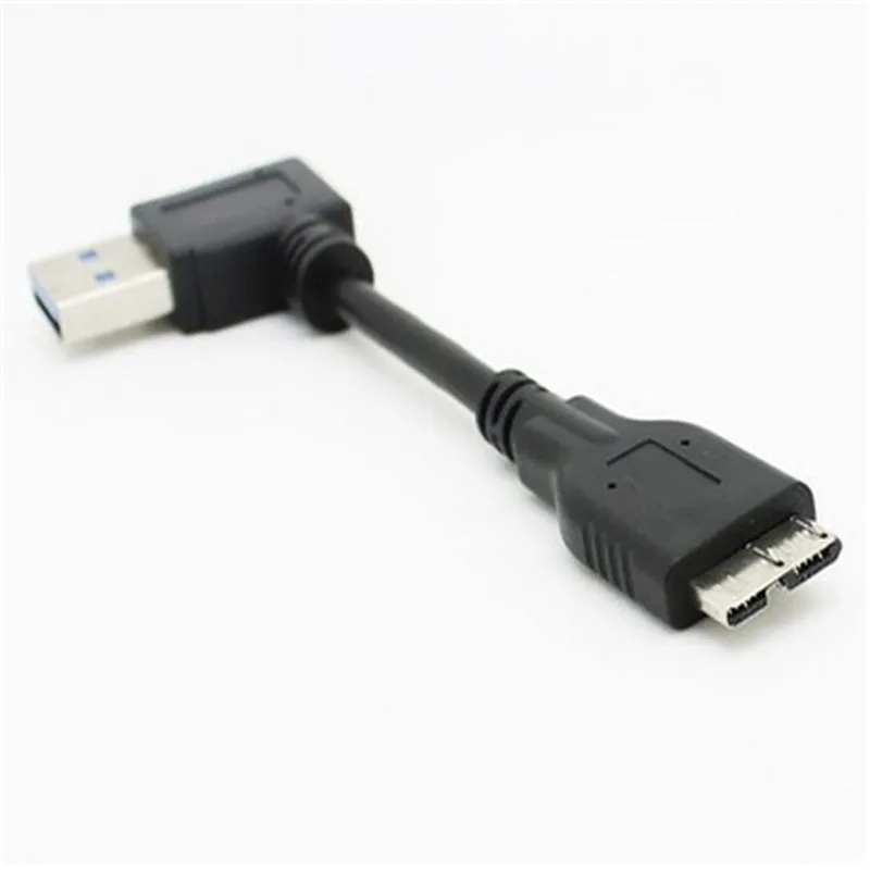 Прямоугольный преобразователь 90 градусов USB 3 0 A папа к Micro B кабель для передачи