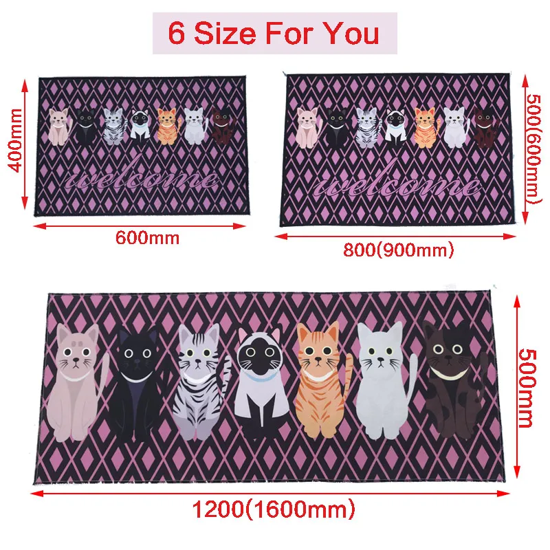 Приветственные напольные коврики животного с принтом кота Ванная комната Кухня