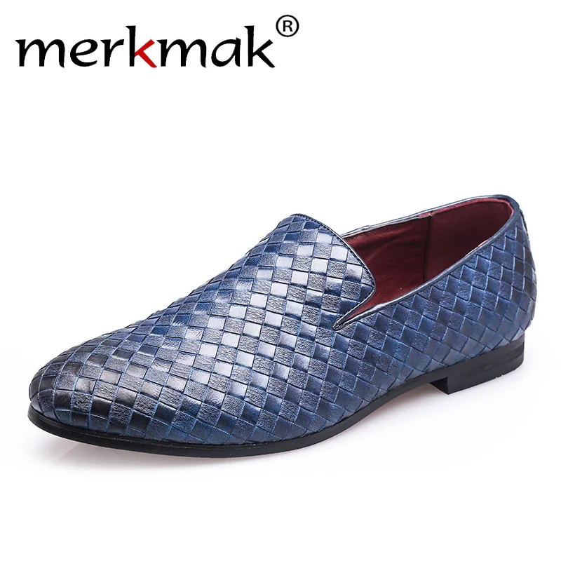 

Merkmak Men Shoes Brand Braid Leather Casual Driving Oxfords Shoes Men Loafers Moccasins Italian Shoes For Male Flats Footwear