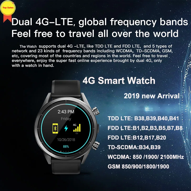 Android7 OS Смарт-часы с телефонным звонком 2019 HD 8MP камера 3G + 32G монитор сердечного
